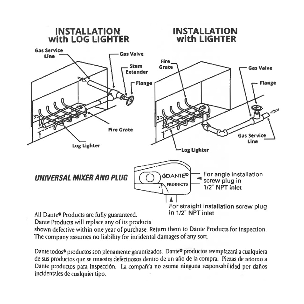 Dante Universal Log Lighter Natural Gas
