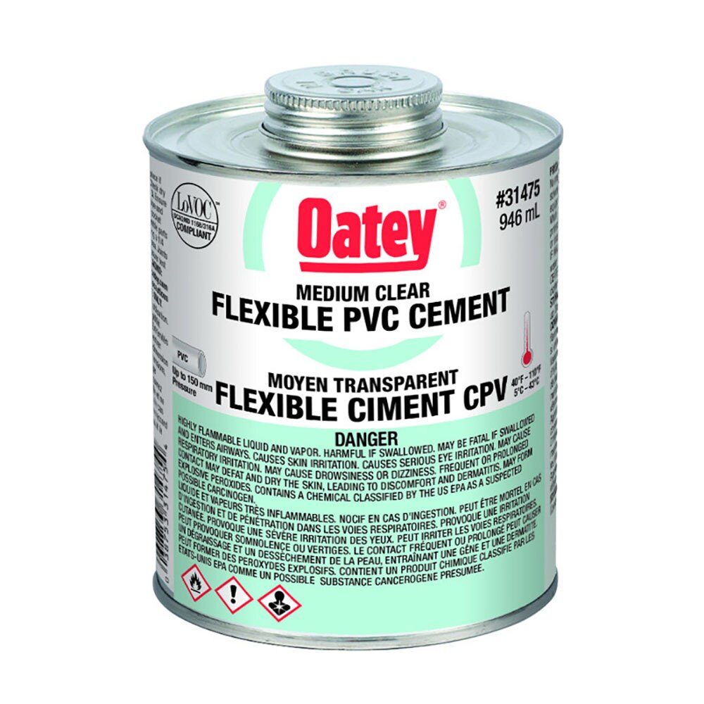 Oatey PVC Flexible Clear Cement 946 mL
